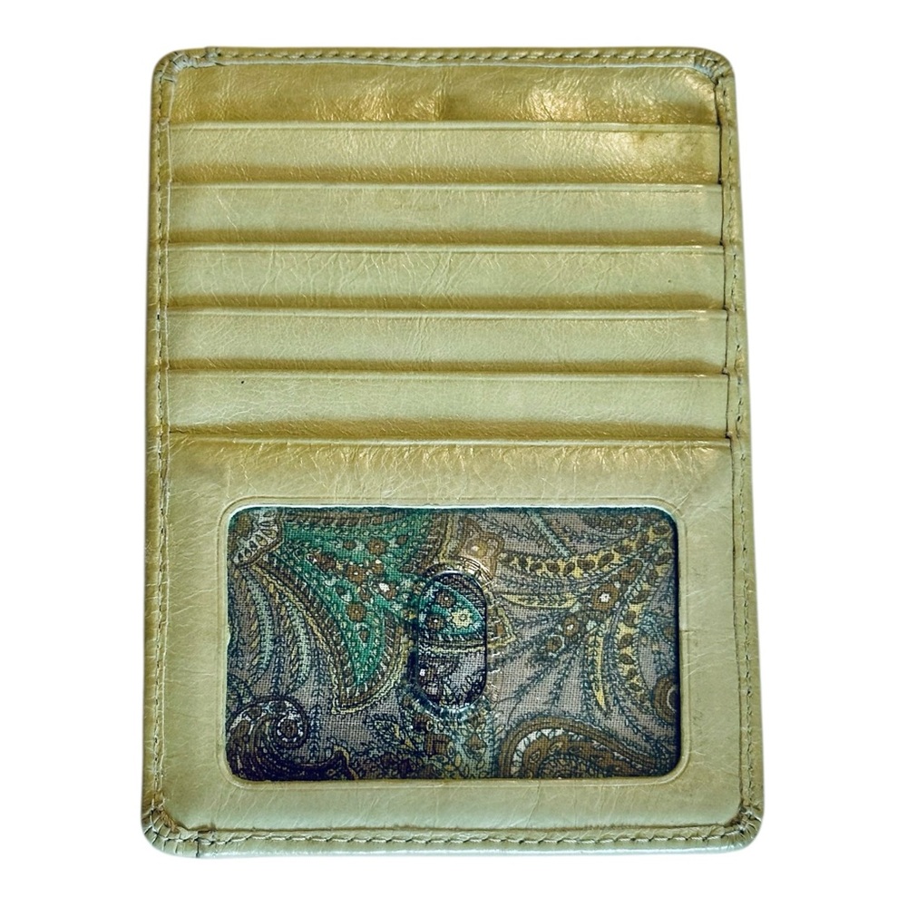 HOBO Leather Card Holder. Light green.